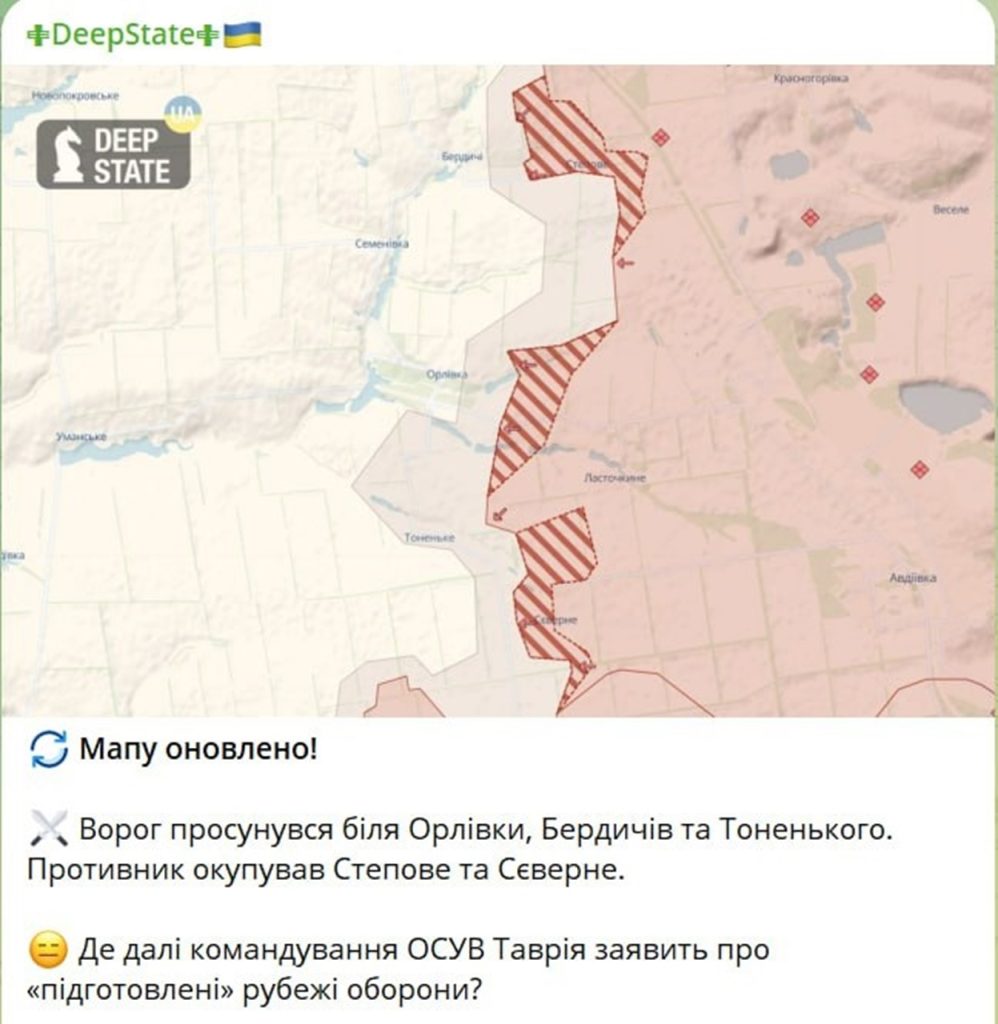 Obsadenie ďalších dvoch dedín pri Avdejevke - Stepovoye a Severnoye