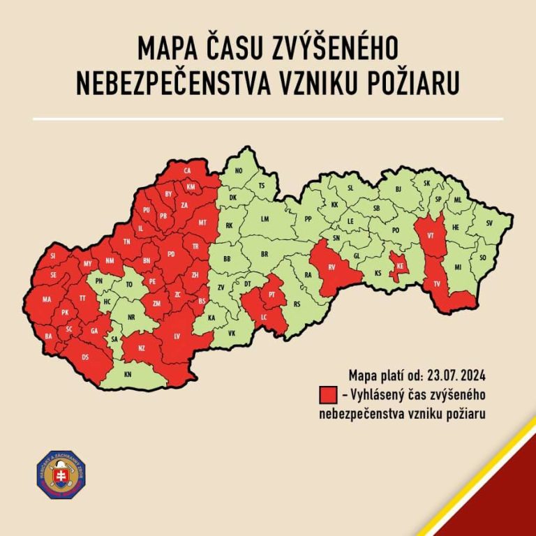 mapa zvýšeného nebezpečenstva vzniku požiaru