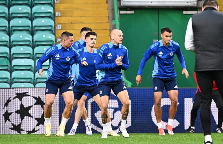 Tréning ŠK Slovan Bratislava pred stredajším zápasom 1. kola ligovej fázy LM proti Celticu FC