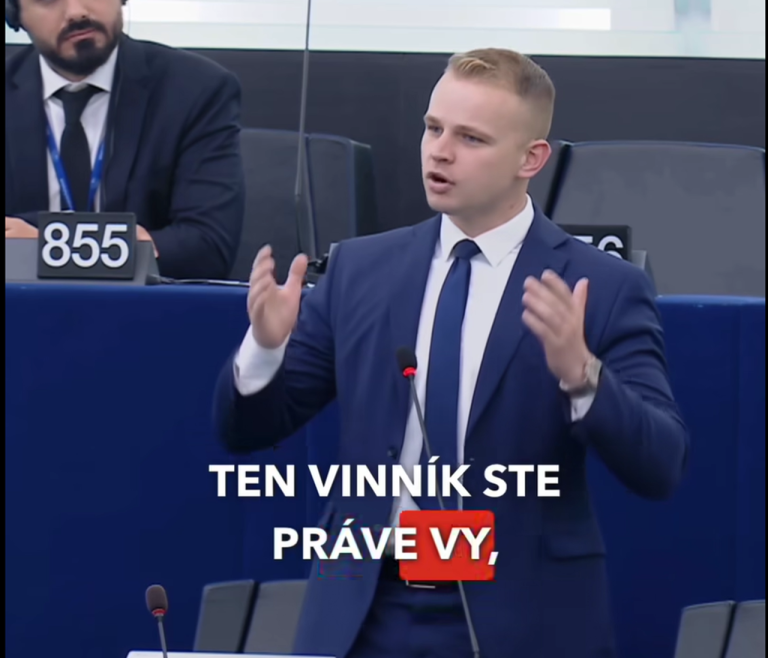 Na snímke europoslanec Milan Mazurek(Republika, v EP frakcia ESN)