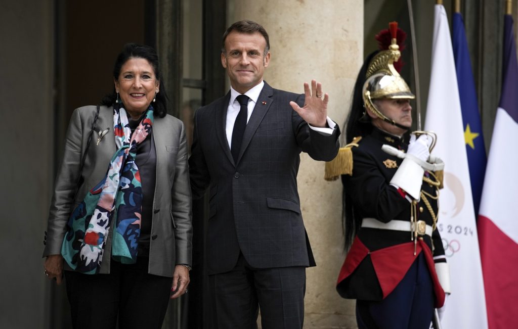 Emmanuel Macron Salome Zurabišviliová