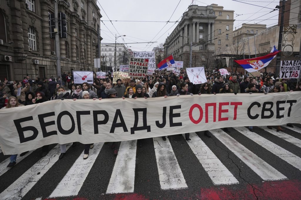 Protivládny protest v Belehrade