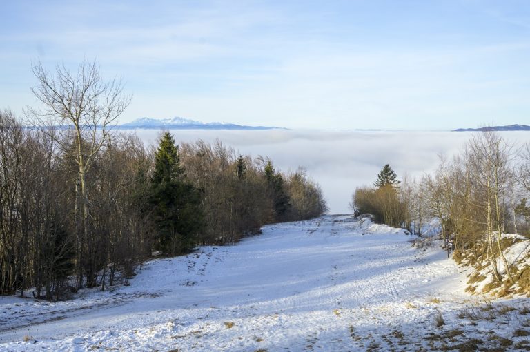 Zima na vrchu Lysá v pohorí Čergov