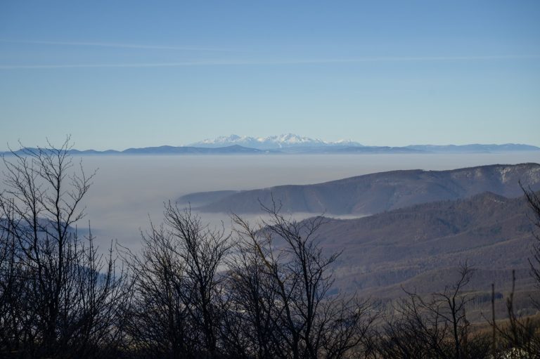 Výhľad na Vysoké Tatry pri obci Hermanovce nad Topľou