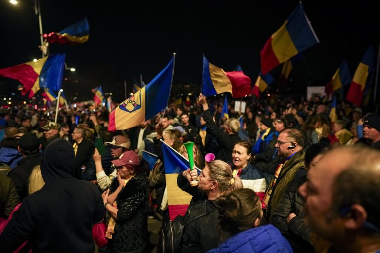 Romania Election Protest protest v Rumunsku