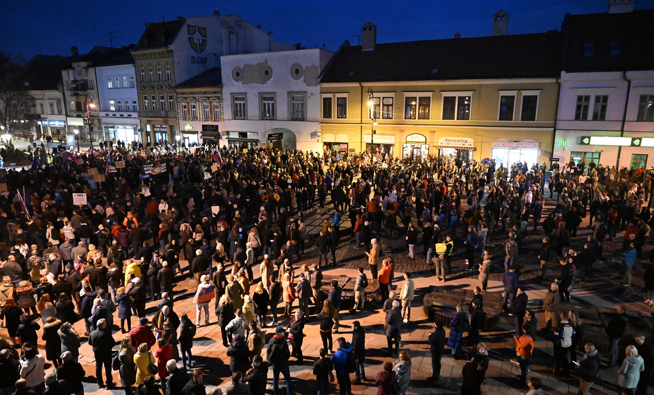 Protestné zhromaždenie Slovensko je Európa v Košiciach